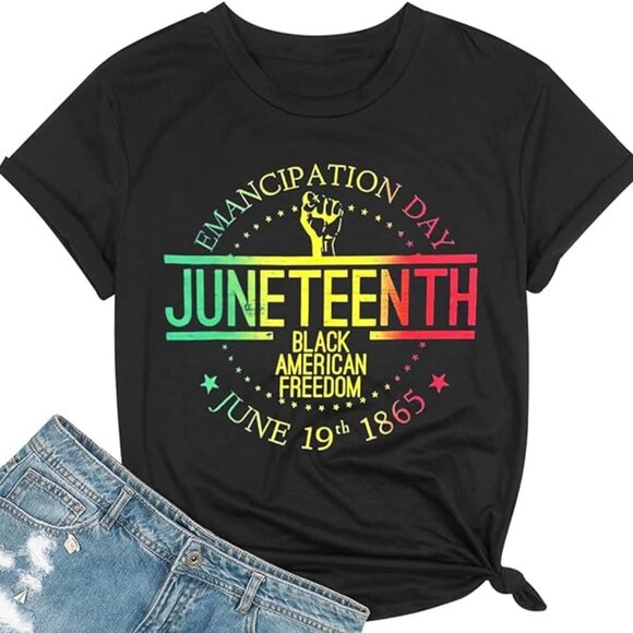 Juneteenth Shirts Women Black History African American Freedom Day June 19 Shirt - Picture 1 of 2